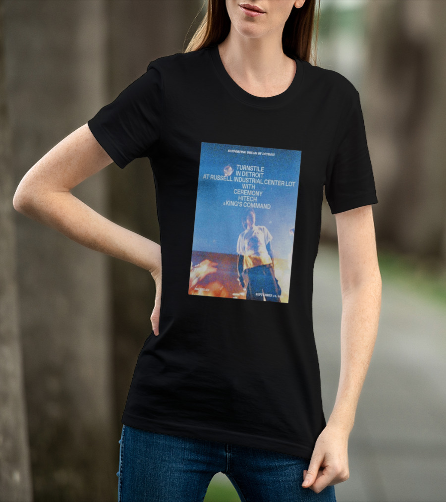 Supporting Dream Of Detroit Turnstile Russell Industrial Center Ceremony Hitech King's Command September 11 2026 Michigan T-Shirt