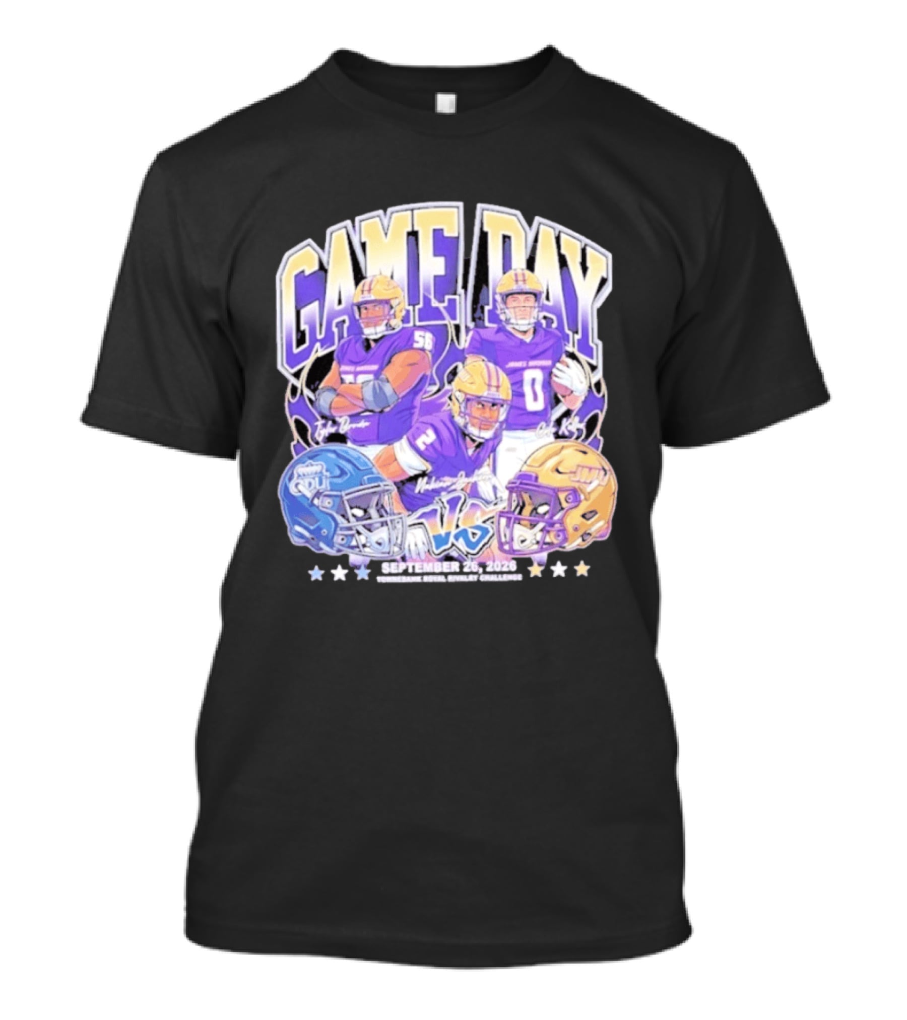 Game Day Nakian Jackson Cole Keller Tyler Brown JMU Vs ODU September 26 2026 T-Shirt
