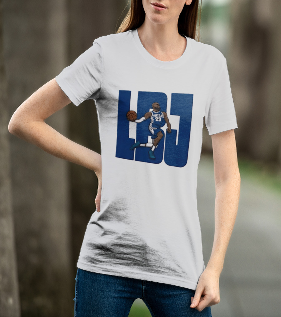 Philadelphia 76ers LBJ 23 Dribbling Basketball Caricature T-Shirt