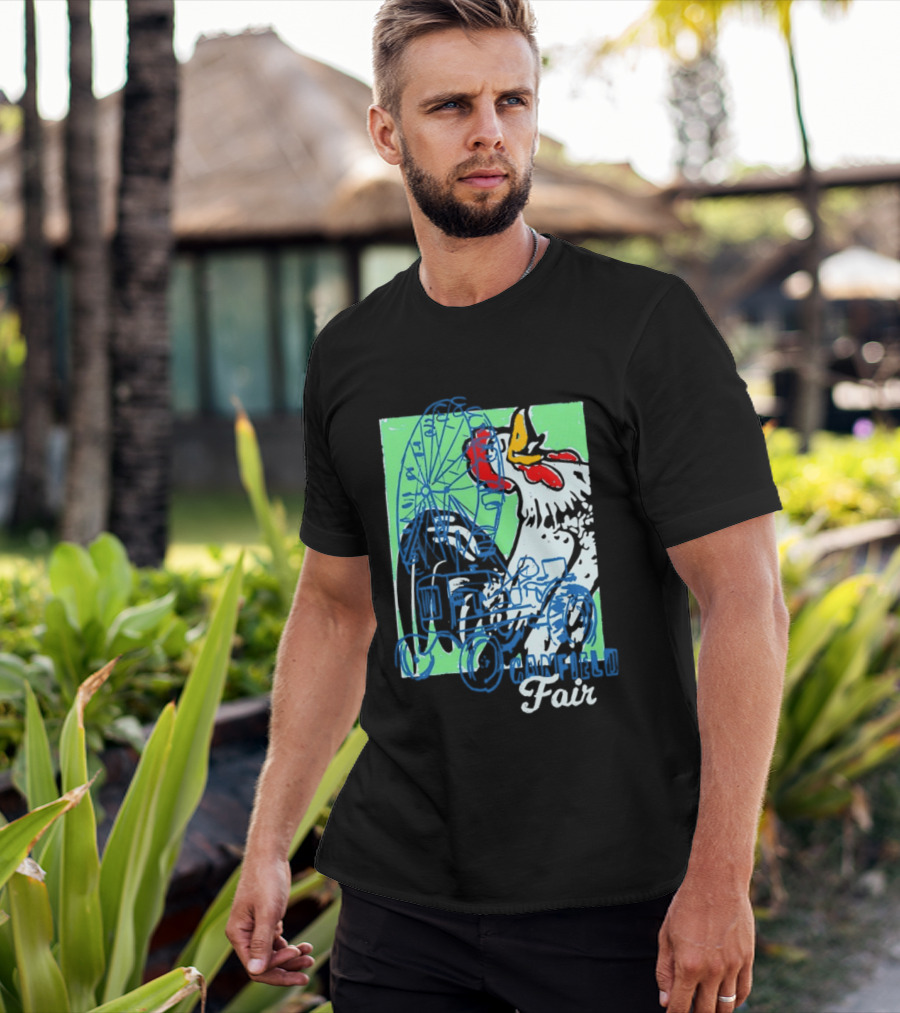 Canfield Fair Rooster Tractor Ferris Wheel Paint T-Shirt