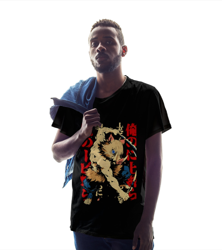 Inosuke Hashibira Beast Breathing Kanji Art Demon Slayer Anime T-Shirt