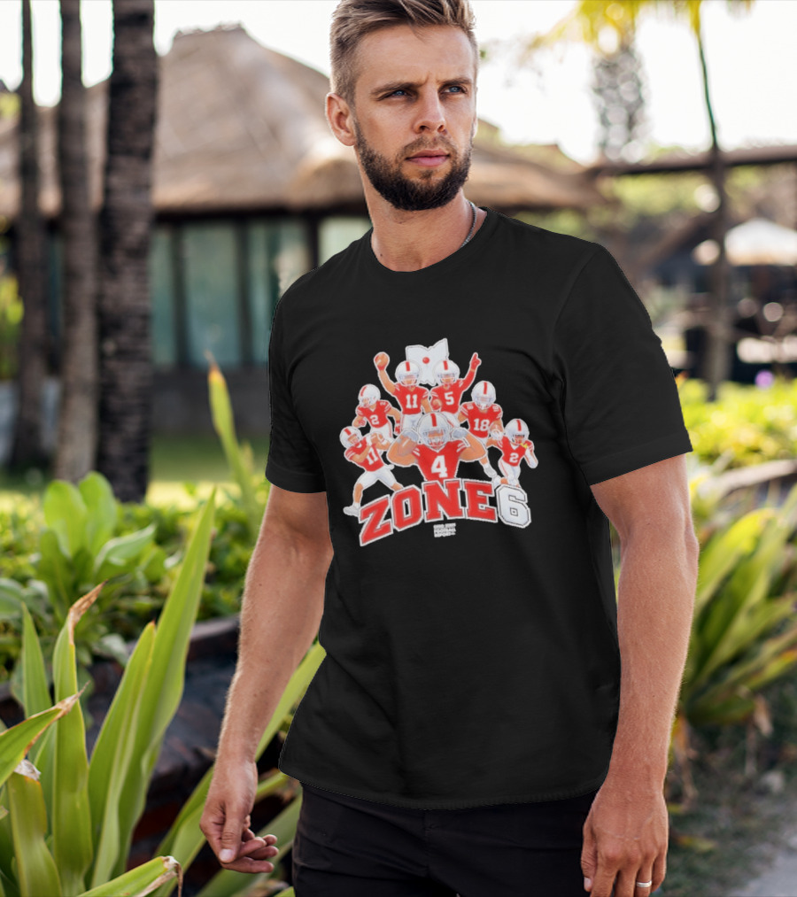 Zone 6 Ohio State Buckeyes Football Players Pose With State T-Shirt
