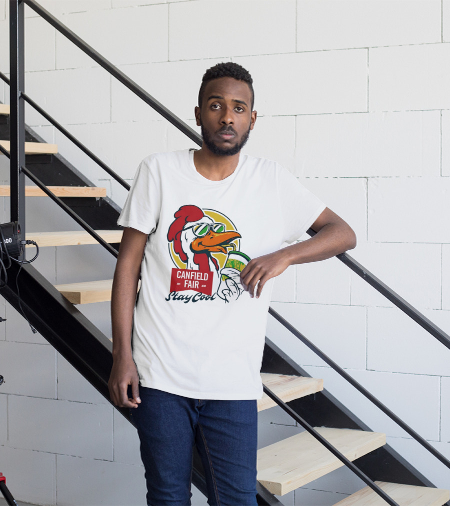Canfield Fair Stay Cool Rooster Drinking Lemonade T-Shirt