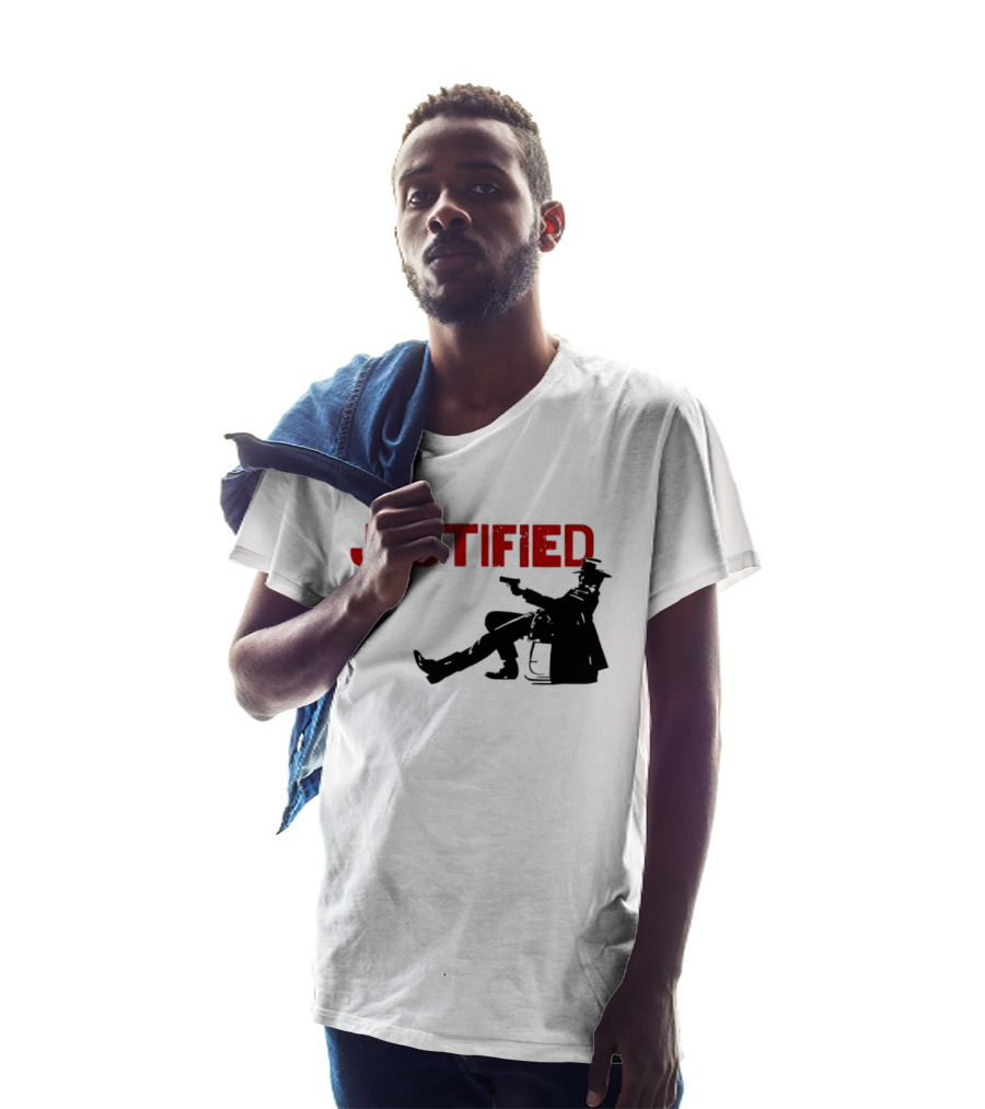 JUSTIFIED Cowboy Silhouette With Gun T-Shirt