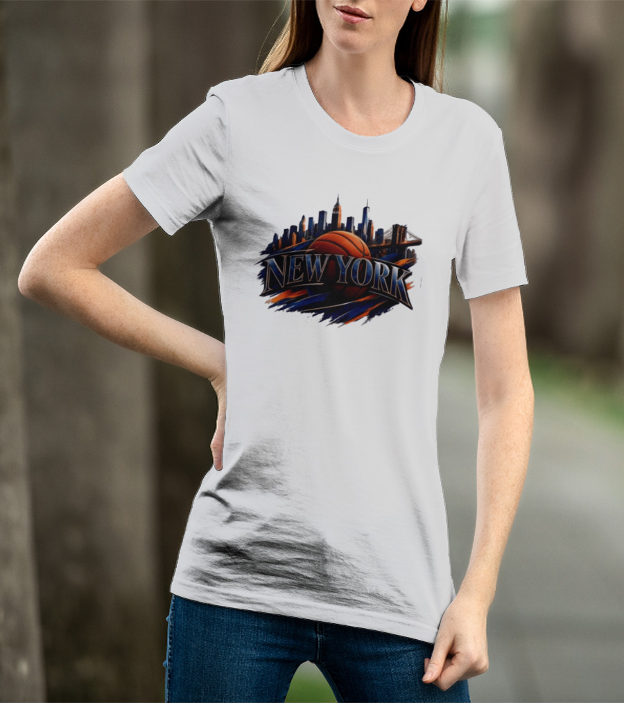 New York Basketball Skyline Cityscape T-Shirt