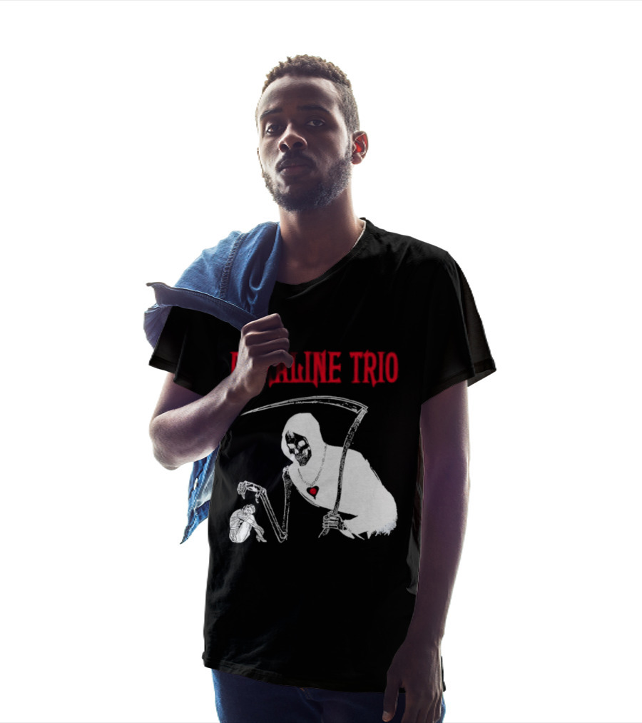 Alkaline Trio Grim Reaper Scythe Heart Skeleton T-Shirt