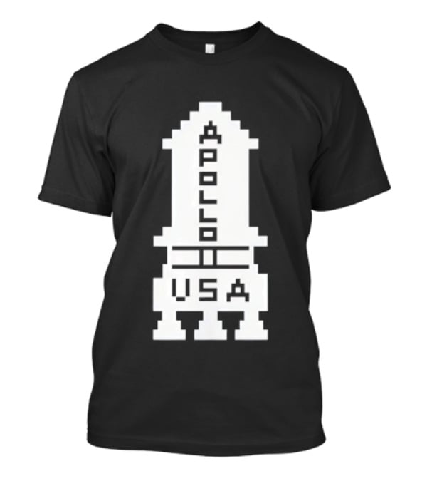 Apollo USA Rocket NASA Pixel T-Shirt