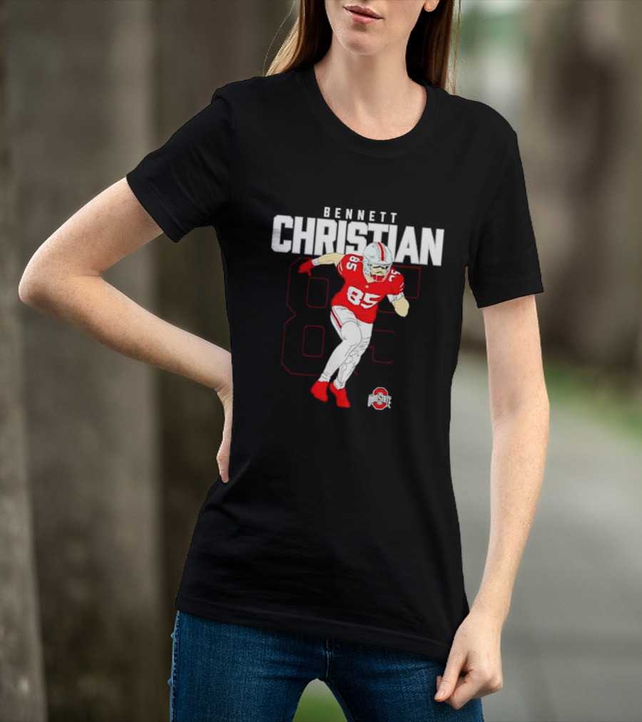 Bennett Christian 85 Ohio State Buckeyes Football Player Caricature T-Shirt