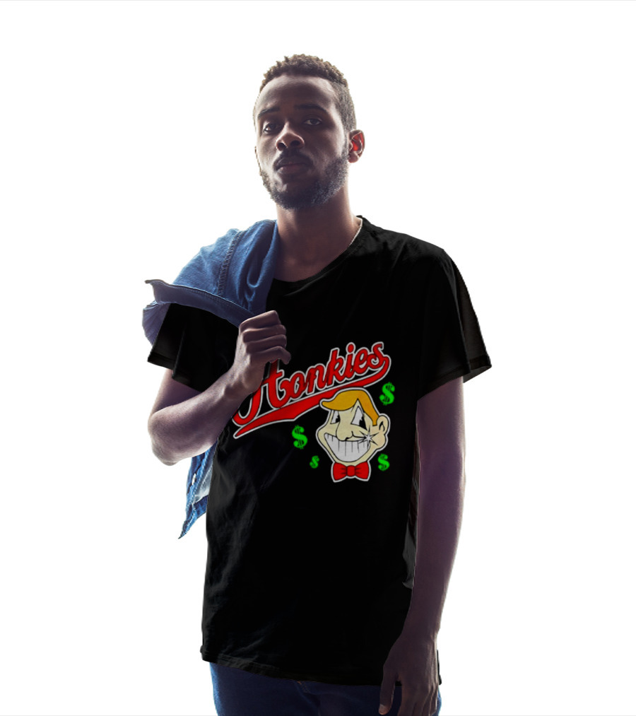 Honkies Red Script Cash Icon With Cartoon Face And Bow Tie T-Shirt