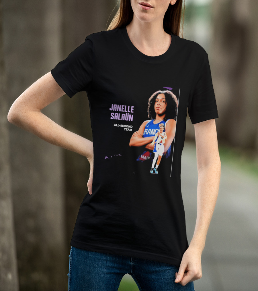 Janelle Salaun France Basketball All Second Team Player T-Shirt