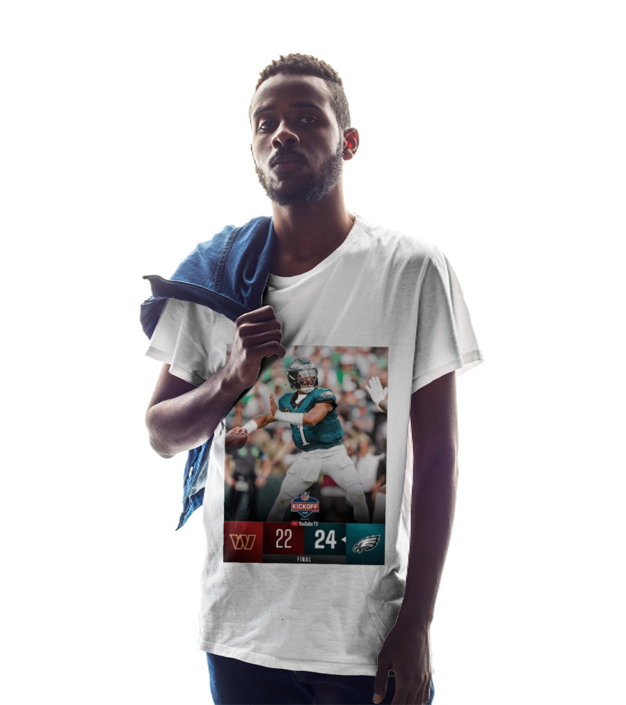 Jalen Hurts NFL Kickoff Philadelphia Eagles Victory 24 22 Final T-Shirt