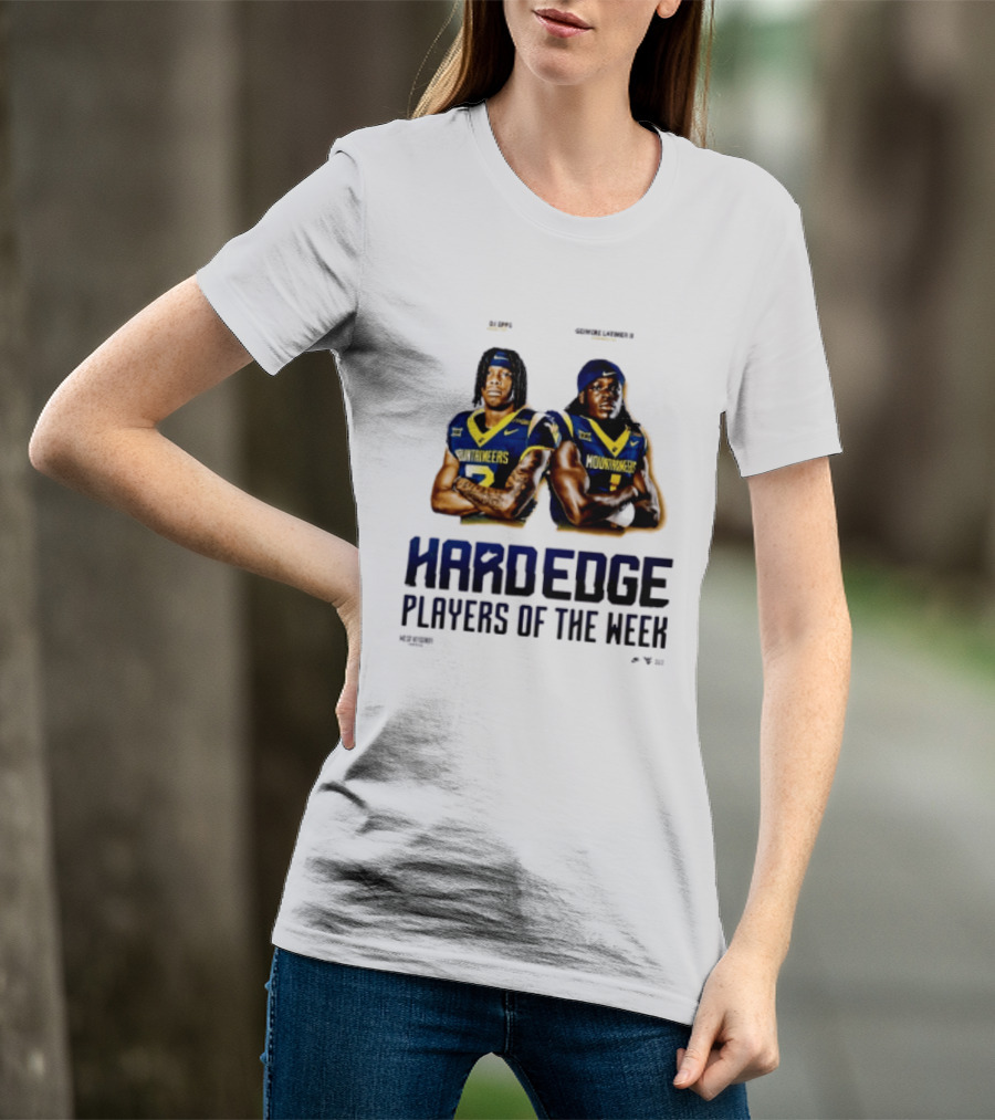 DJ Epps Geimere Latimer II West Virginia Mountaineers Hardedge Players Of The Week T-Shirt