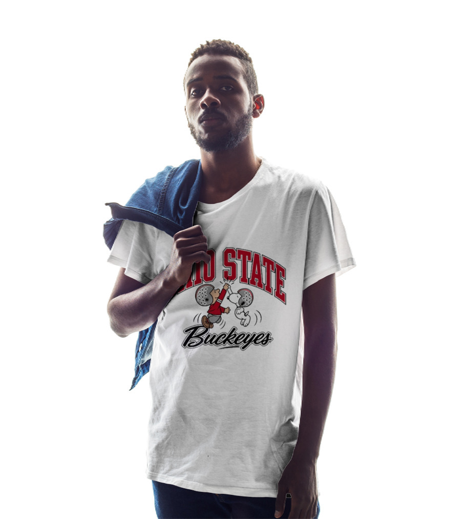 Ohio State Buckeyes Peanuts Characters Football Collaboration T-Shirt