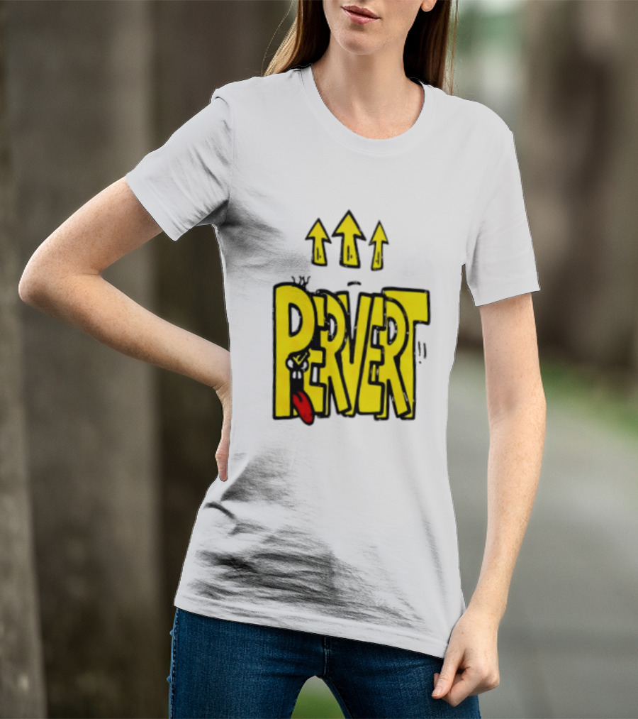 Pervert Urban Edgy Graffiti Arrows Tongue Streetwear T-Shirt