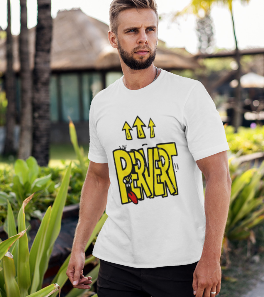 Pervert Urban Edgy Graffiti Arrows Tongue Streetwear T-Shirt