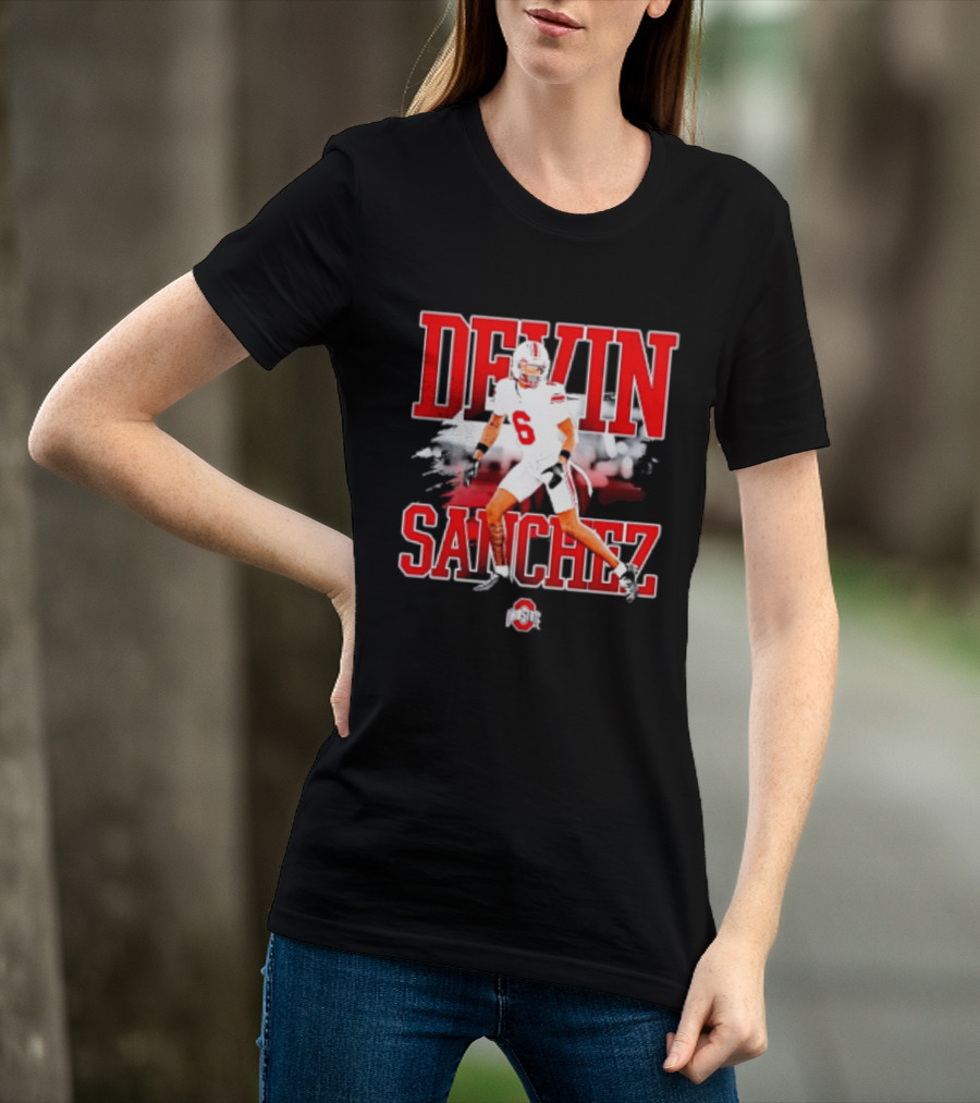 Devin Sanchez 6 Ohio State Buckeyes NCAA Player Football T-Shirt