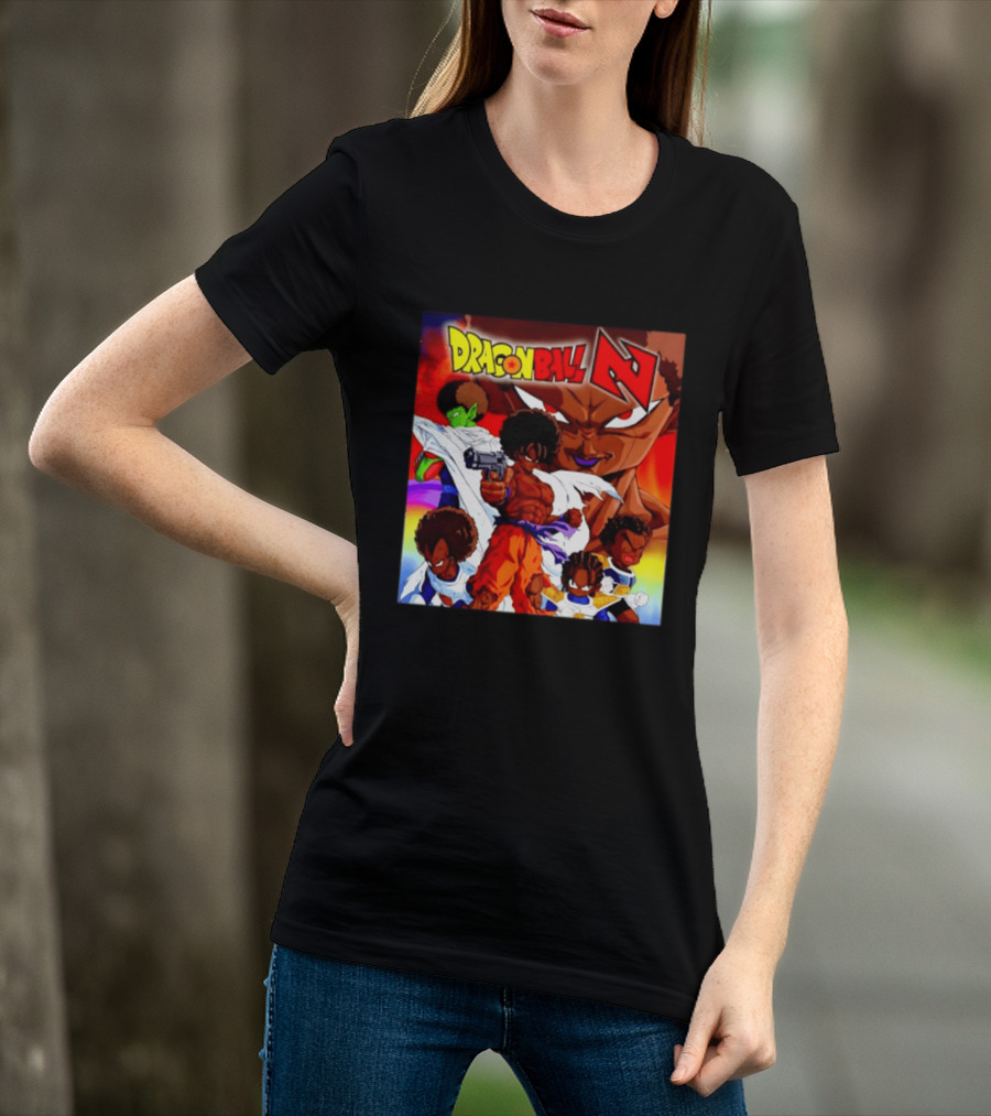 Dragon Ball Z Afro Characters Anime Goku Parody Fusion T-Shirt