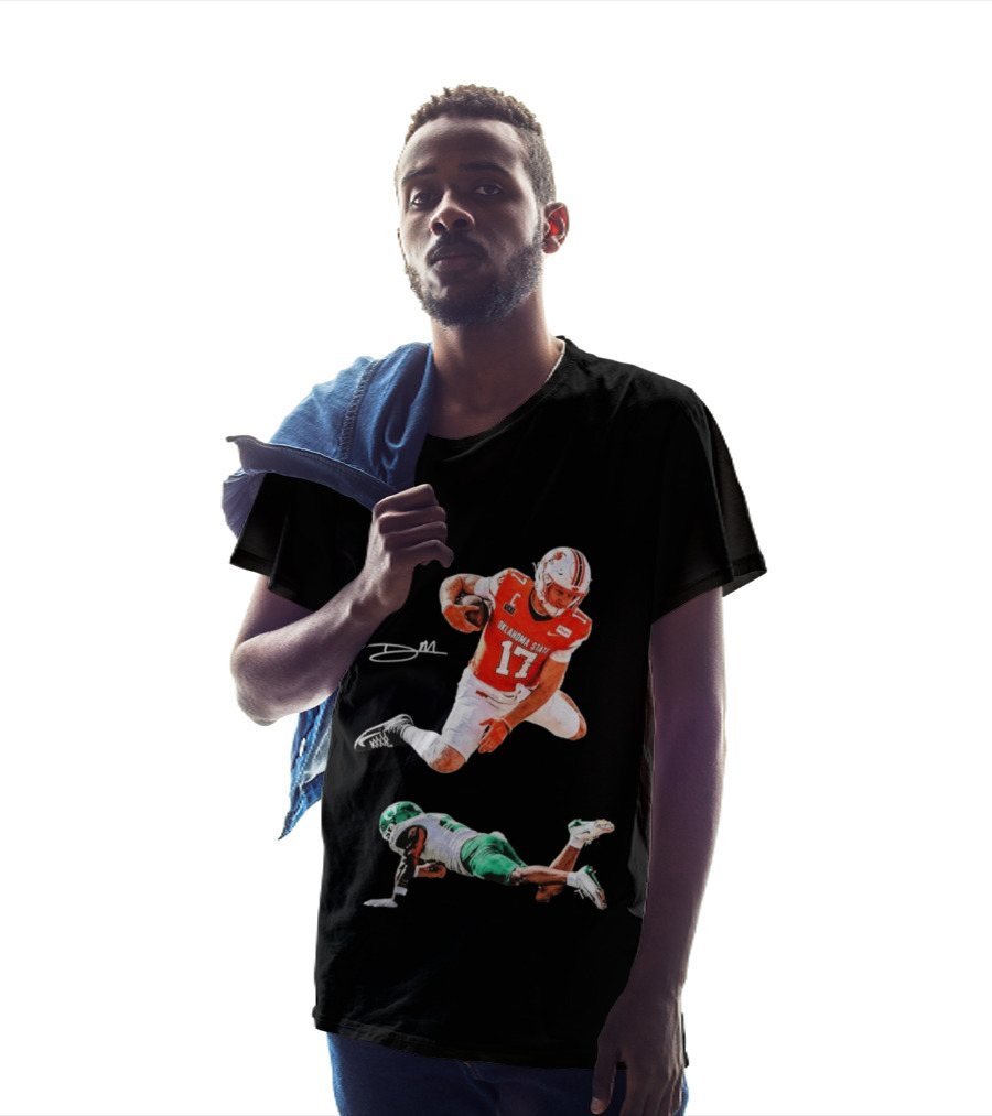 Oklahoma State Football Player Leap Over Oregon Opponent T-Shirt