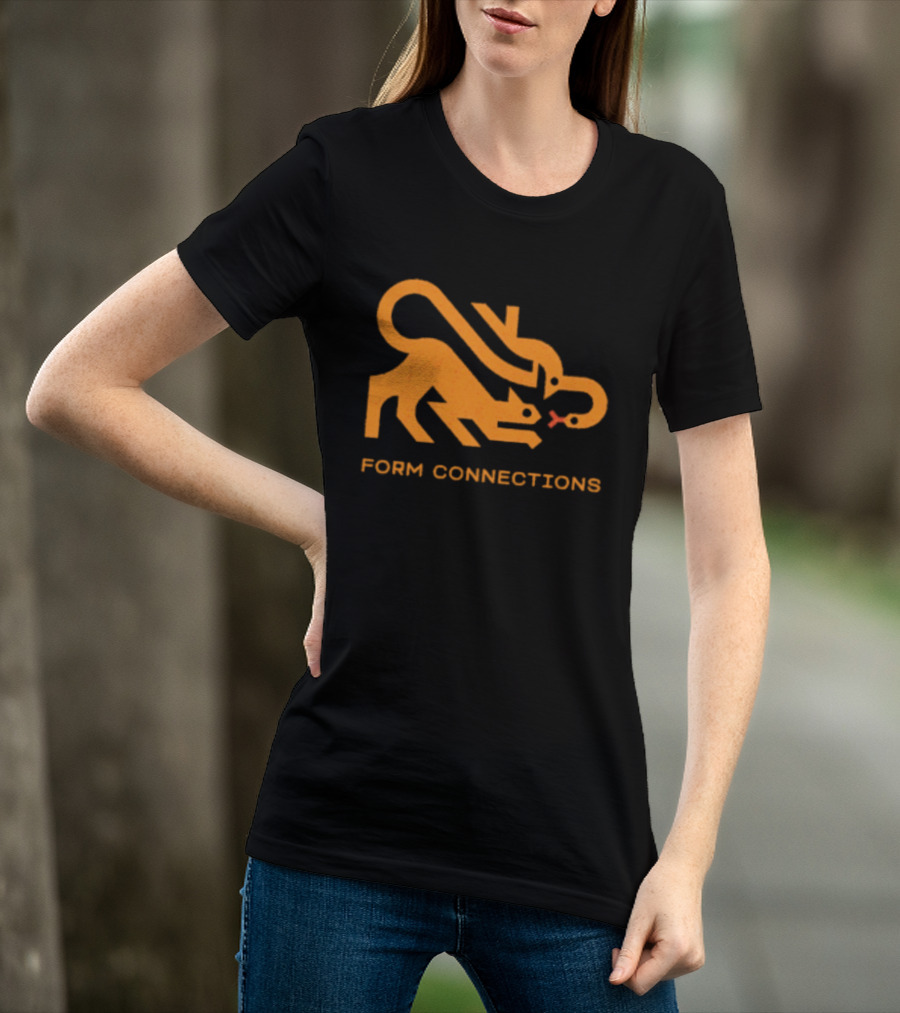 Form Connections Minimalist Cat And Snake T-Shirt