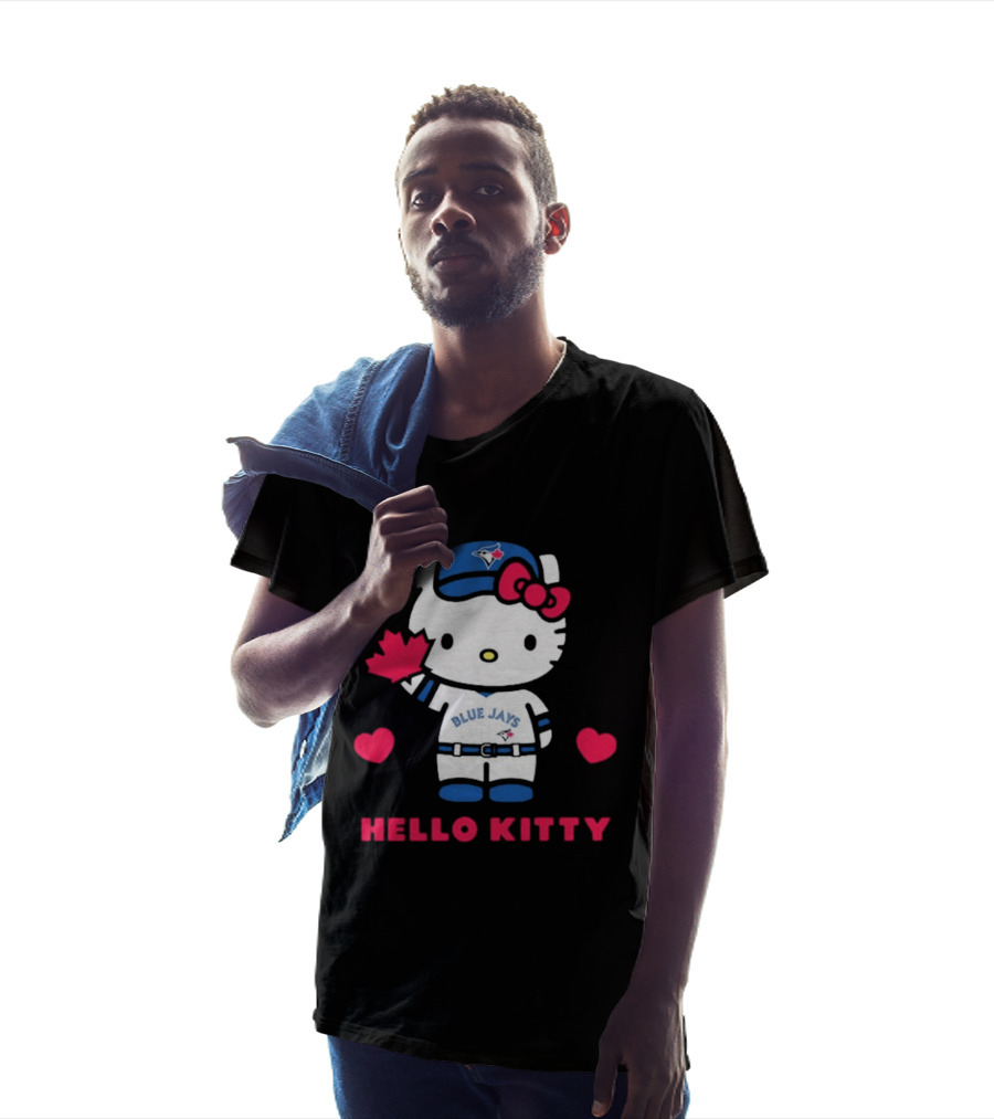 Hello Kitty Blue Jays 2026 With Maple Leaf And Hearts T-Shirt