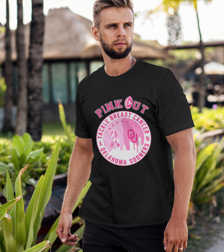 Oklahoma Sooners Pink Out Tackle Breast Cancer Football NCAA T-Shirt