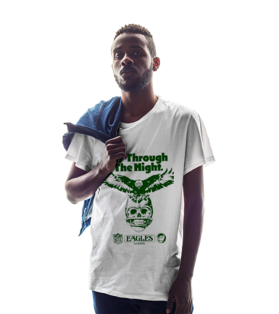 Philadelphia Eagles Fly Through The Night Grateful Dead Football Collaboration T-Shirt