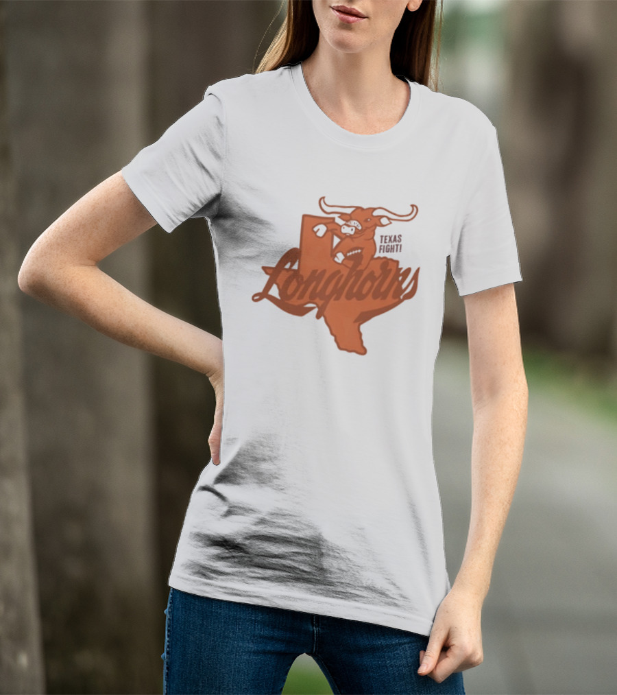 Texas Longhorns Football Texas Fight Map Longhorns T-Shirt