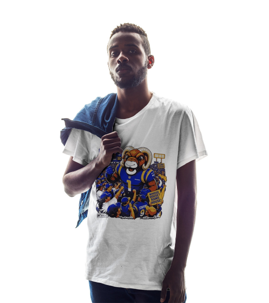Rams House Rampage Cartoon Scoreboard Los Angeles Whose House T-Shirt
