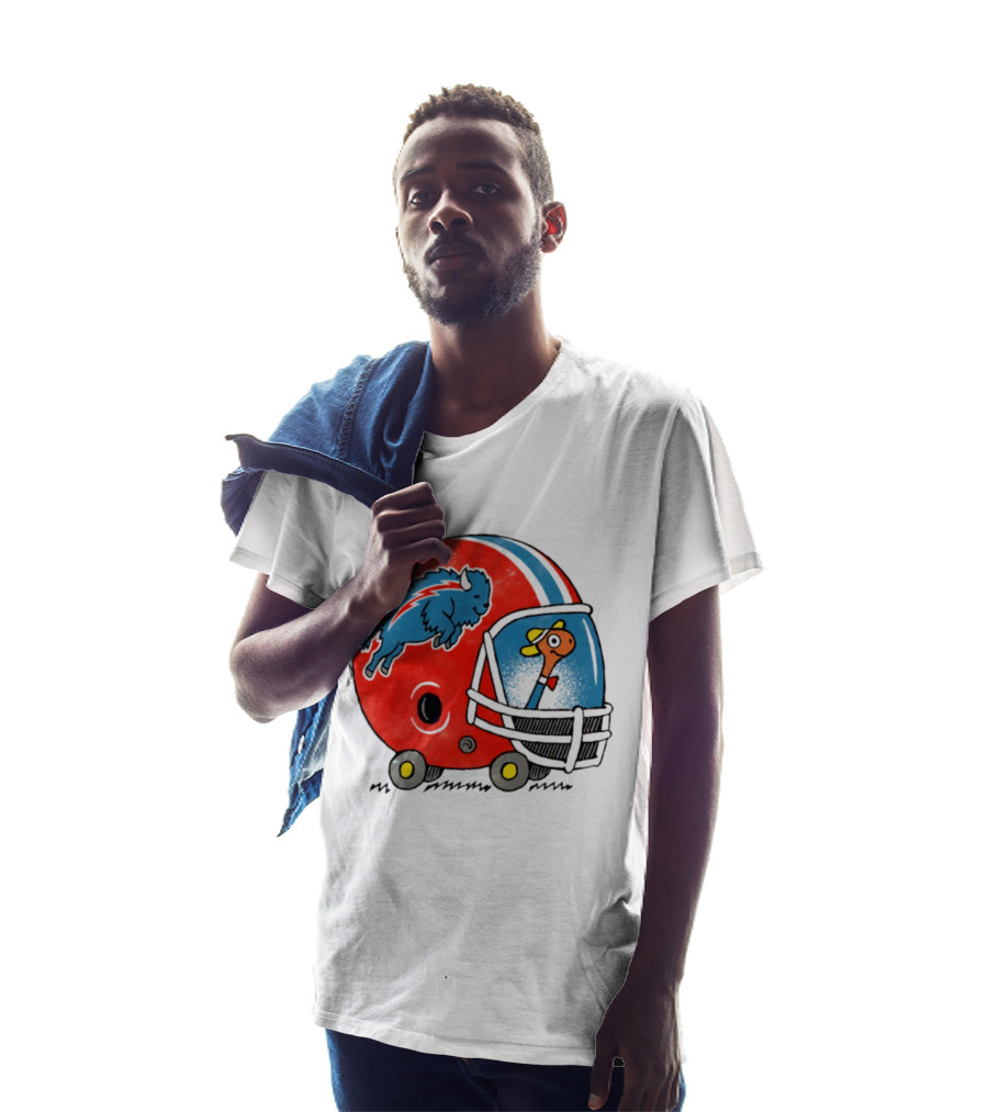 Lowly Worm Wearing Buffalo Bills Football Helmet With Buffalo T-Shirt