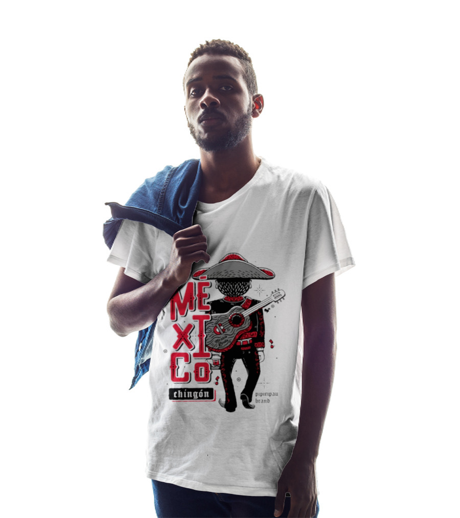 Mi Mexico Chingon Mexico Lindo Pipiripau Brand Traditional Charro Guitar T-Shirt