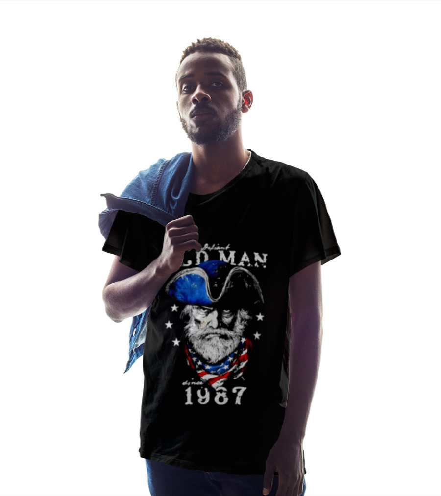 Old Man 1987 Patriotic Eagle And Stars T-Shirt