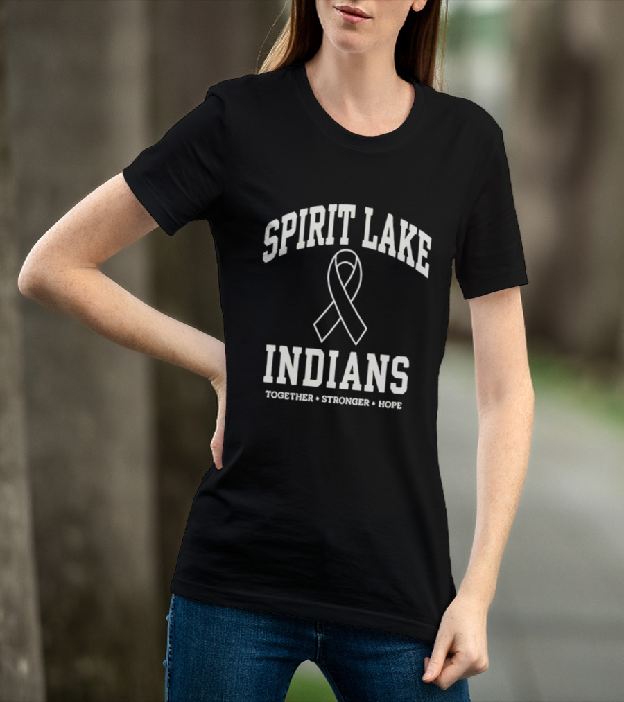 Spirit Lake Indians Ribbon Together Stronger Hope T-Shirt