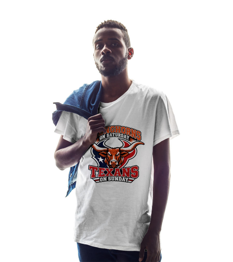 Longhorns On Saturday Texans On Sunday Football Fans T-Shirt