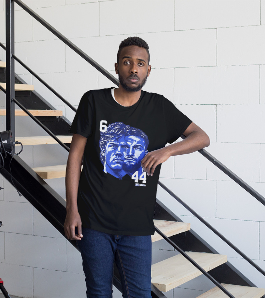 Jaxson Dart Cam Skattebo 6 44 New York Giants Face Morph Sports Fan T-Shirt