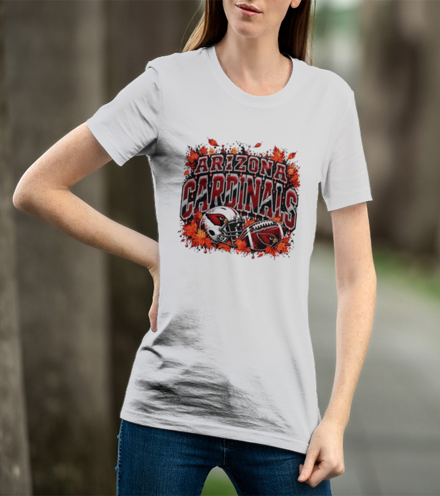 Arizona Cardinals Football Helmet Autumn Leaves 2026 T-Shirt
