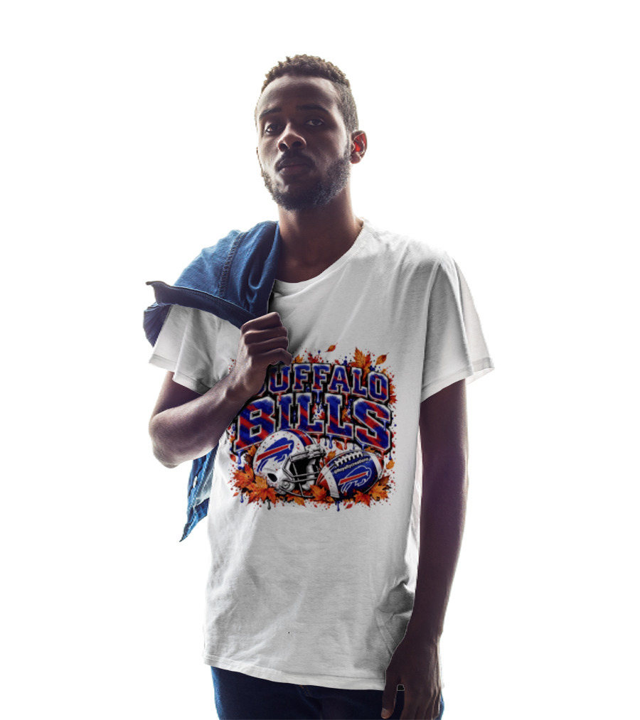 Buffalo Bills Helmet Fall Leaves Football Spirit T-Shirt