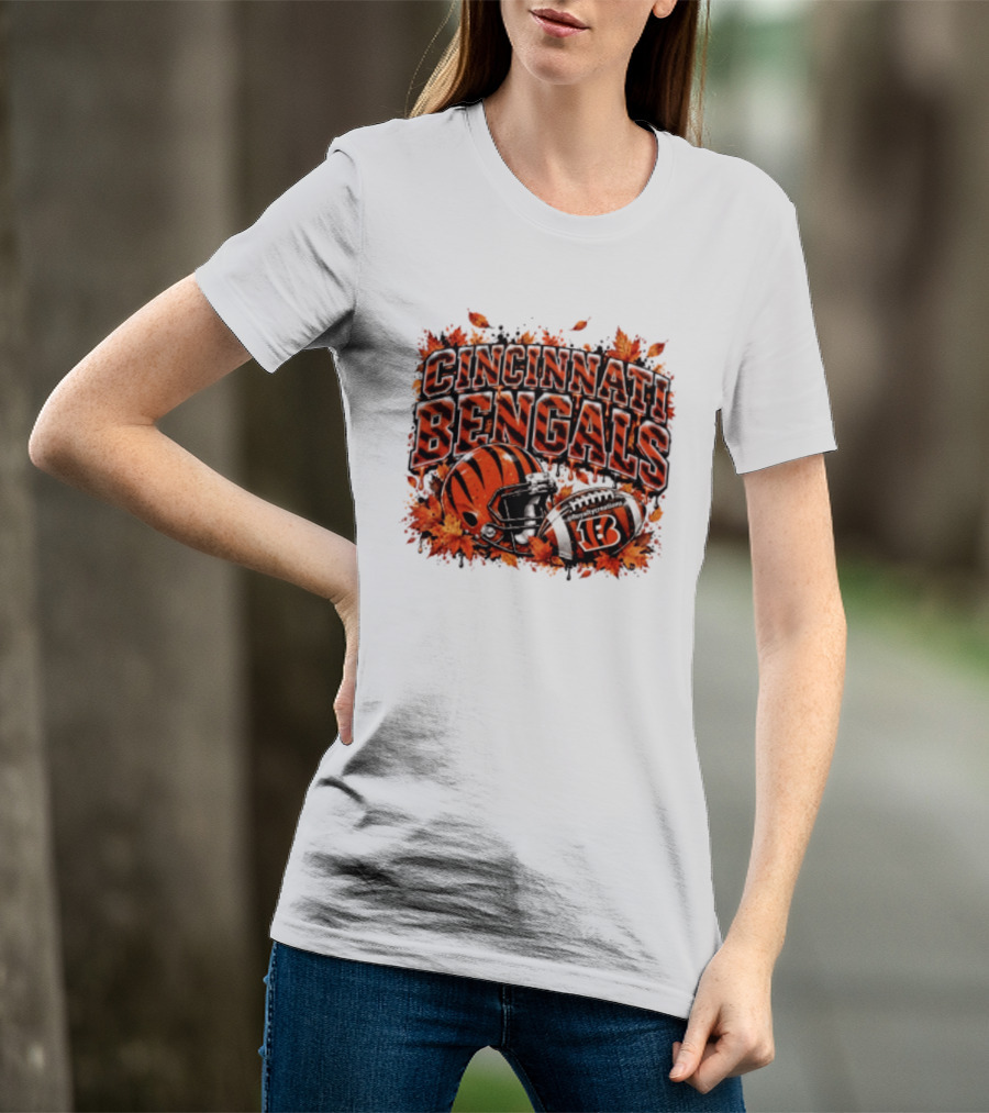 Cincinnati Bengals Autumn Football Helmet Halloween 2026 T-Shirt