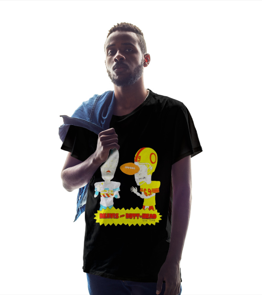 Beavis And Butt Head Football Parody Player Cartoons MTV Series 90s Humor T-Shirt