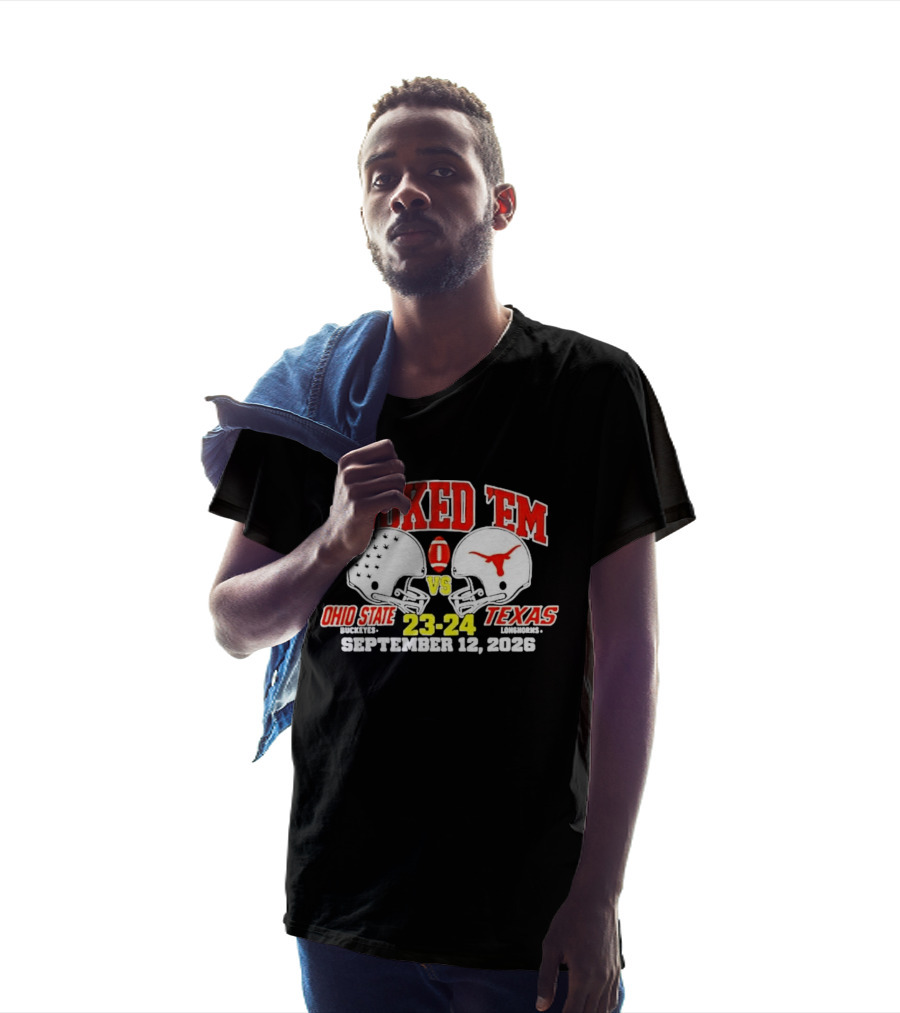 Hooked Em Ohio State Buckeyes Vs Texas Longhorns September 12 2026 23 24 Football T-Shirt