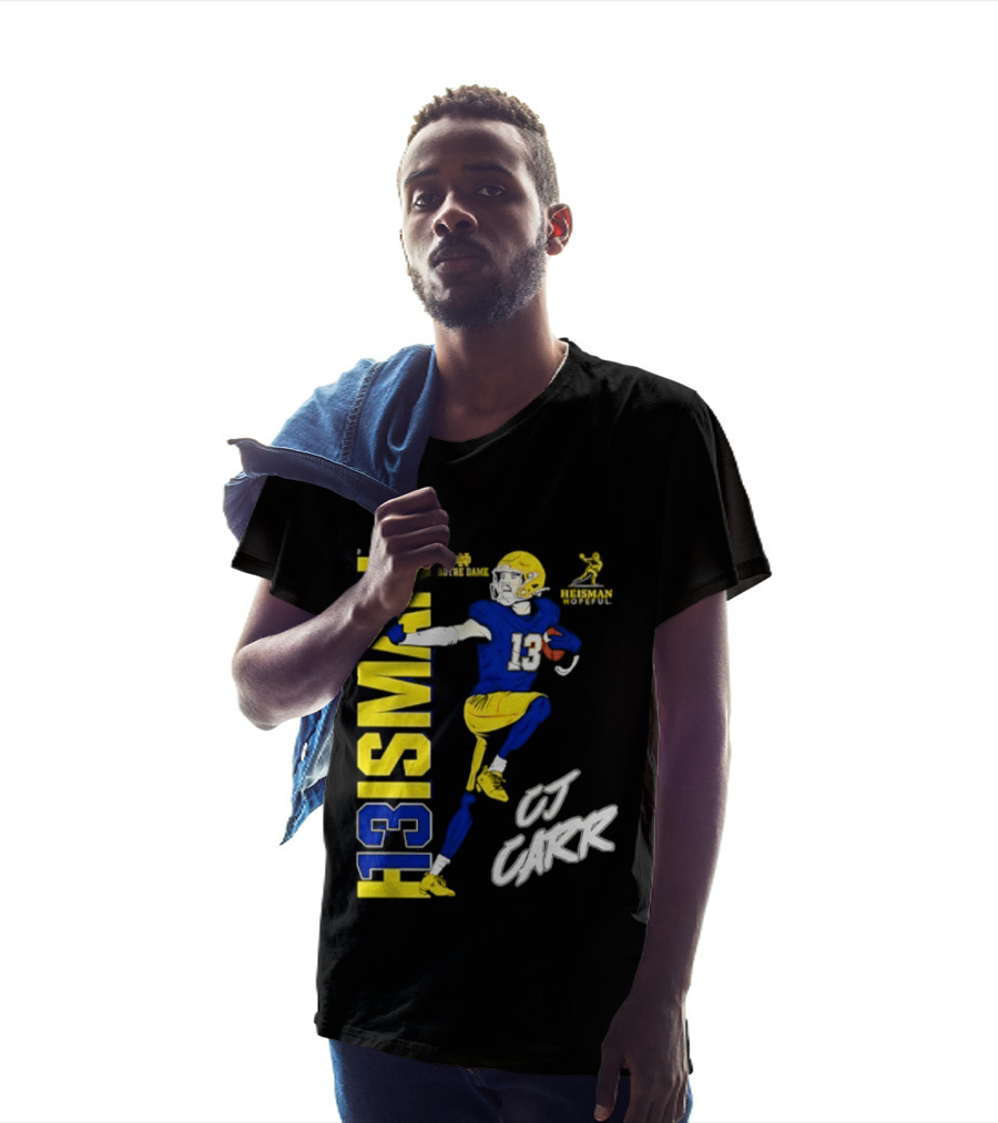 Notre Dame Football CJ Carr Heisman 13 NCAA T-Shirt