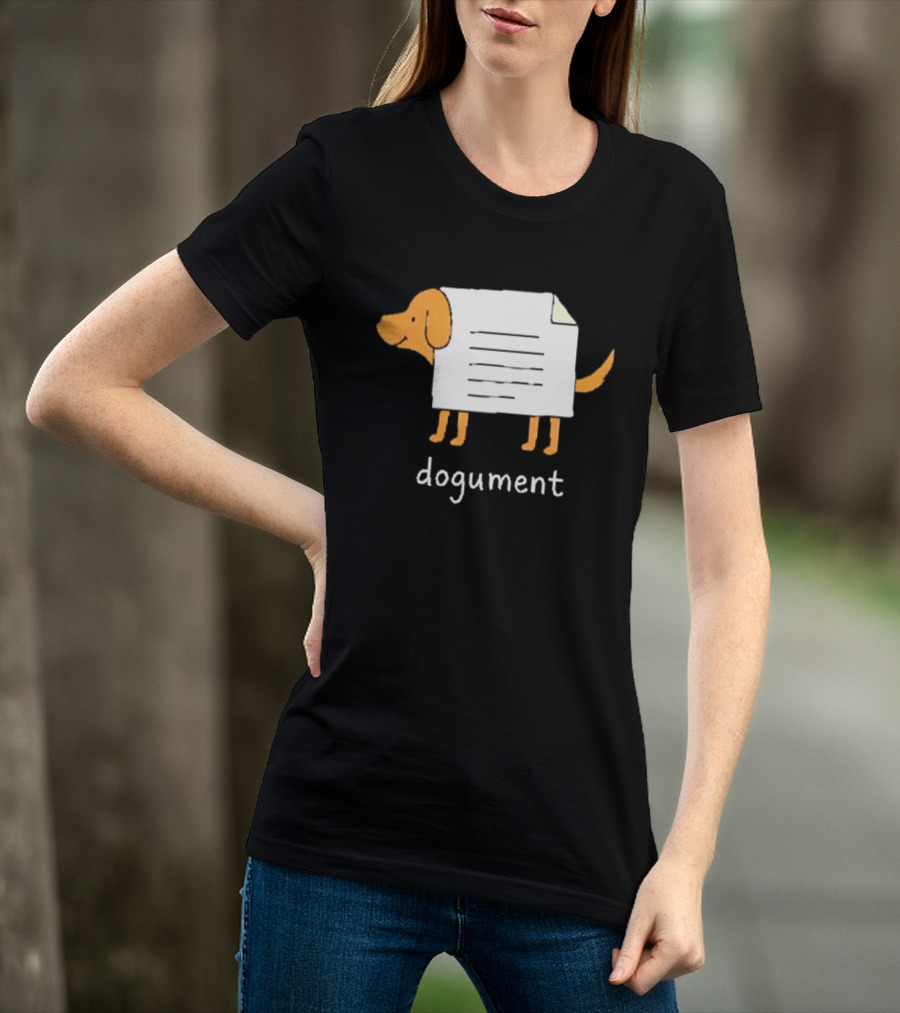 Dogument Pun Dog Document Office Humor T-Shirt