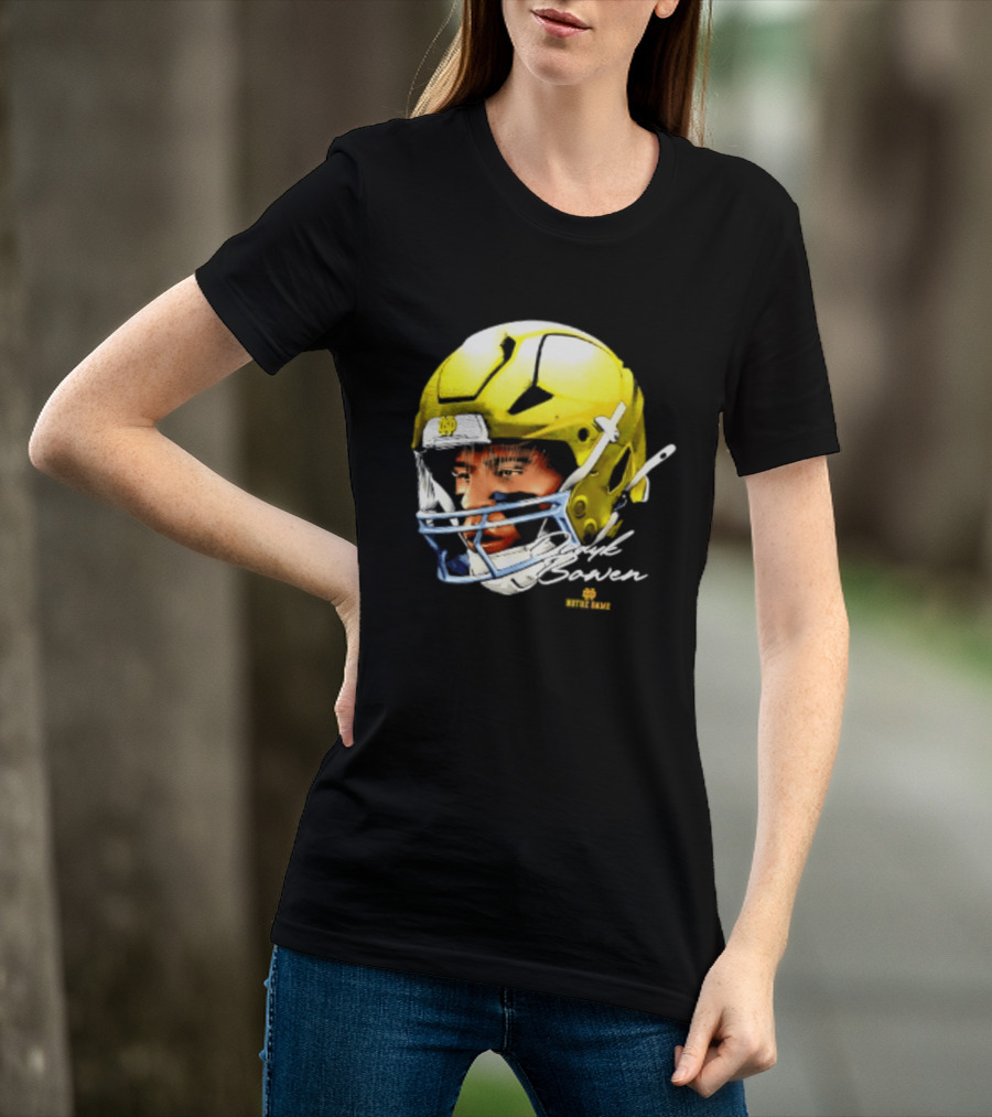Notre Dame Drayk Bowen NCAA Football Headgear Fan Gear T-Shirt