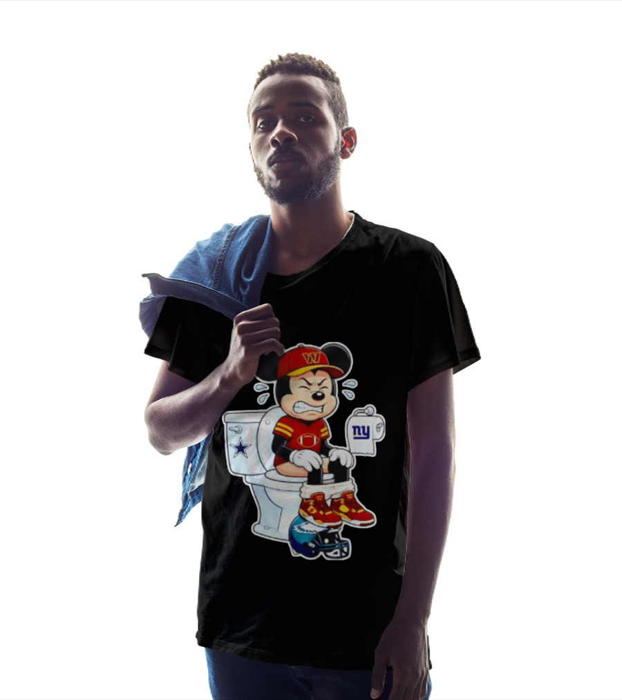 Mickey Toilet Washington W Frustrated Cowboys Giants Eagles Football Rivalry T-Shirt
