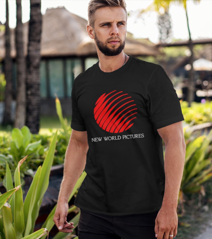 New World Pictures Film Production Classic Cinema Red Spiral T-Shirt