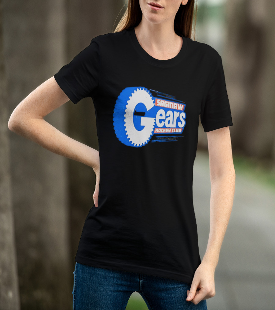 Saginaw Gears Hockey Club IHL Retro Team T-Shirt
