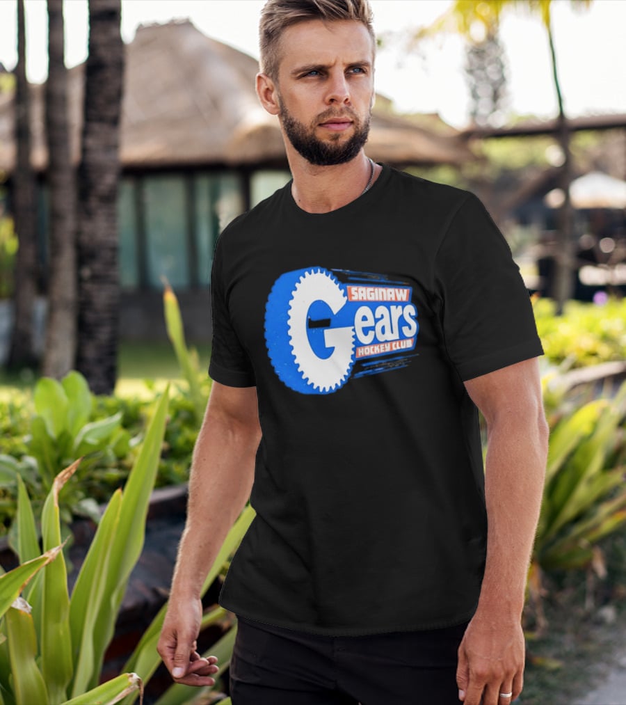Saginaw Gears Hockey Club IHL Retro Team T-Shirt