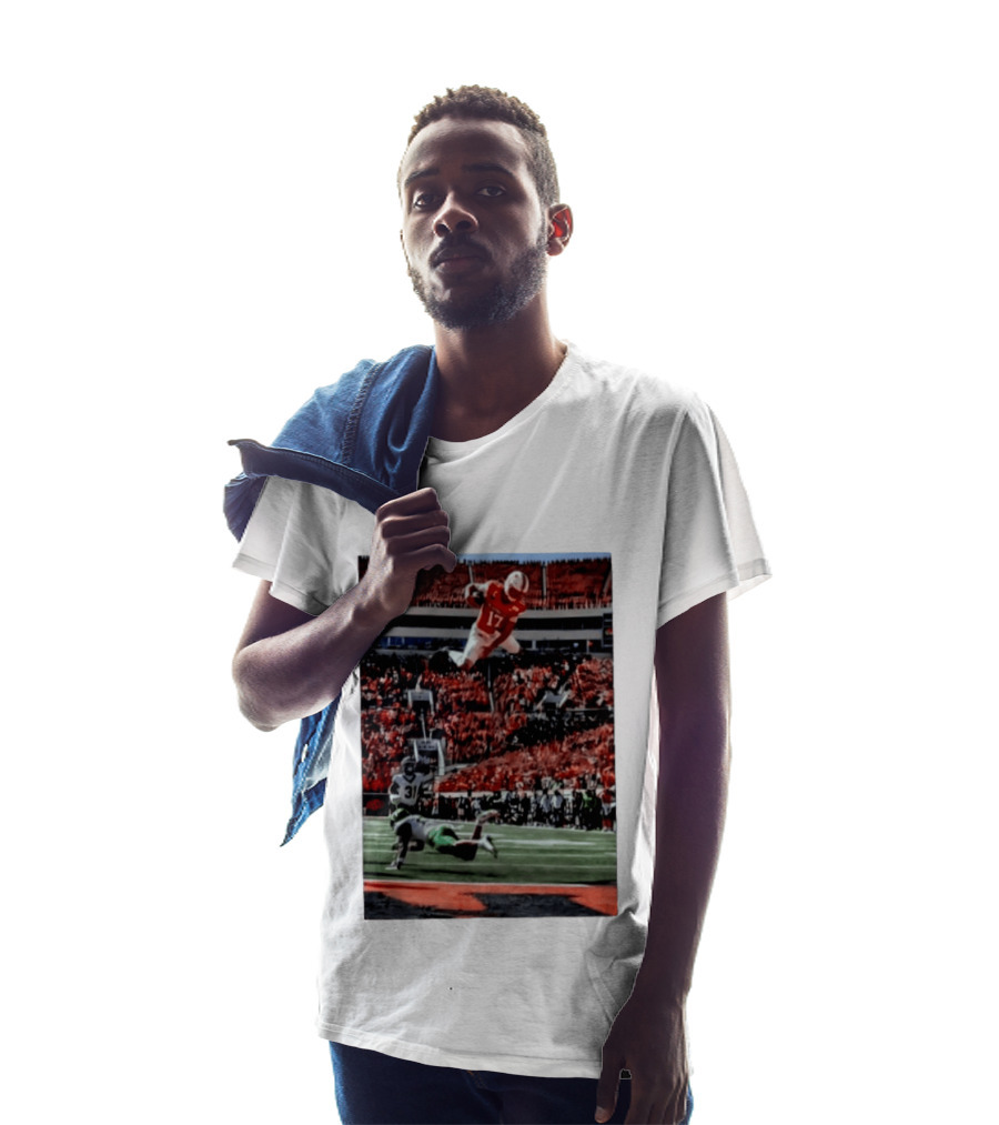 Brennan Presley Oklahoma State Cowboys Touchdown Football Action Stadium Scene T-Shirt