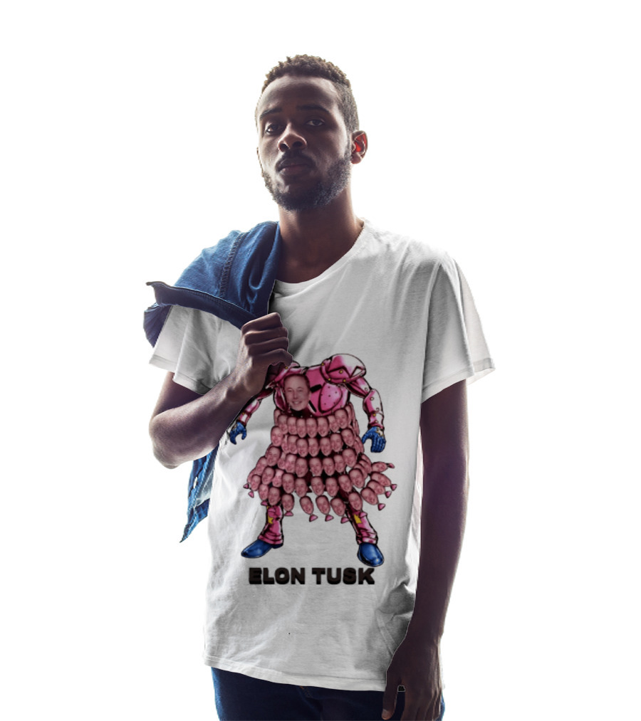 Elon Tusk Pink Armor Mosaic Elon Musk Faces T-Shirt