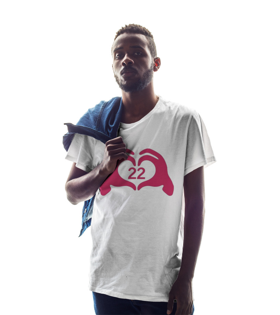 Feelin 22 Pink Heart Hands Gesture T-Shirt