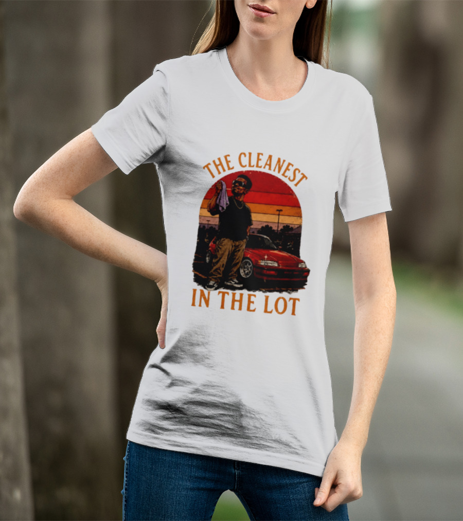 The Cleanest In The Lot Retro Car Enthusiast Sunset Scene T-Shirt